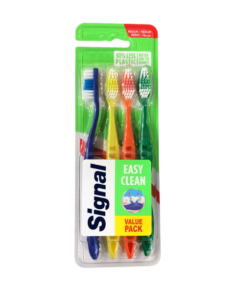 Signal Easy Clean Medium Toothbrush  Value Pack X4