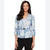 Alex Evenings Women's Blue Layered Printed Blazer
