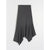 A dark gray high-waisted skirt with a flared ruffled hem, displayed flat against a light gray background.