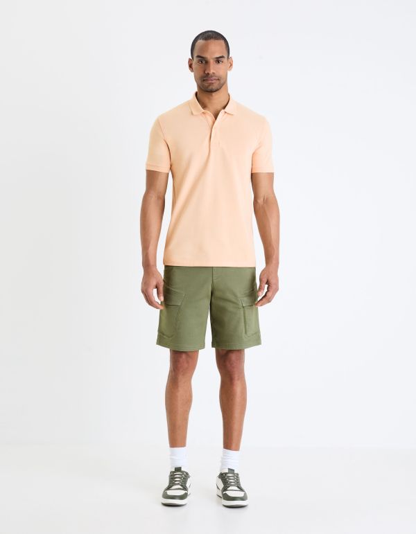 Celio Men's Beige Cotton piqué Polo T-Shirt | Celio In Lebanon