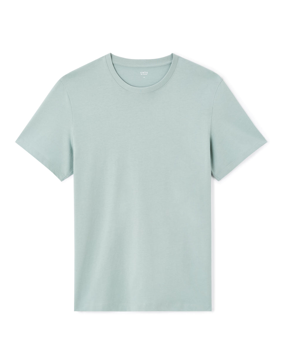 Celio Men's Blue Celadon Regular Round Neck Cotton T-Shirt | Celio In Lebanon