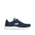 Blue sneaker with white sole on a white background
