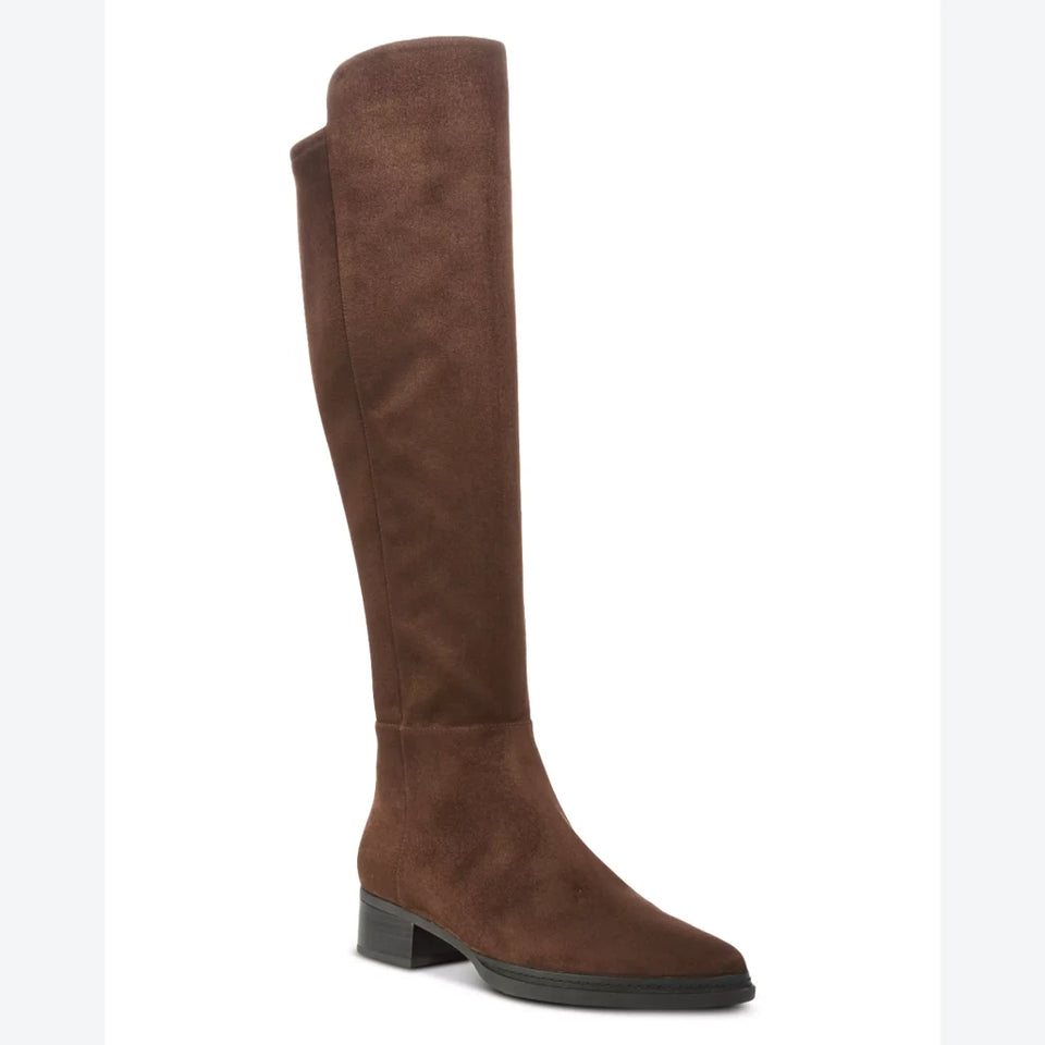 Michael Kors Women's Dark Brown Stretch Faux Leather Lex Boots