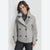 DKNY Women's Grey Faux Wool Double-breasted Short Coat