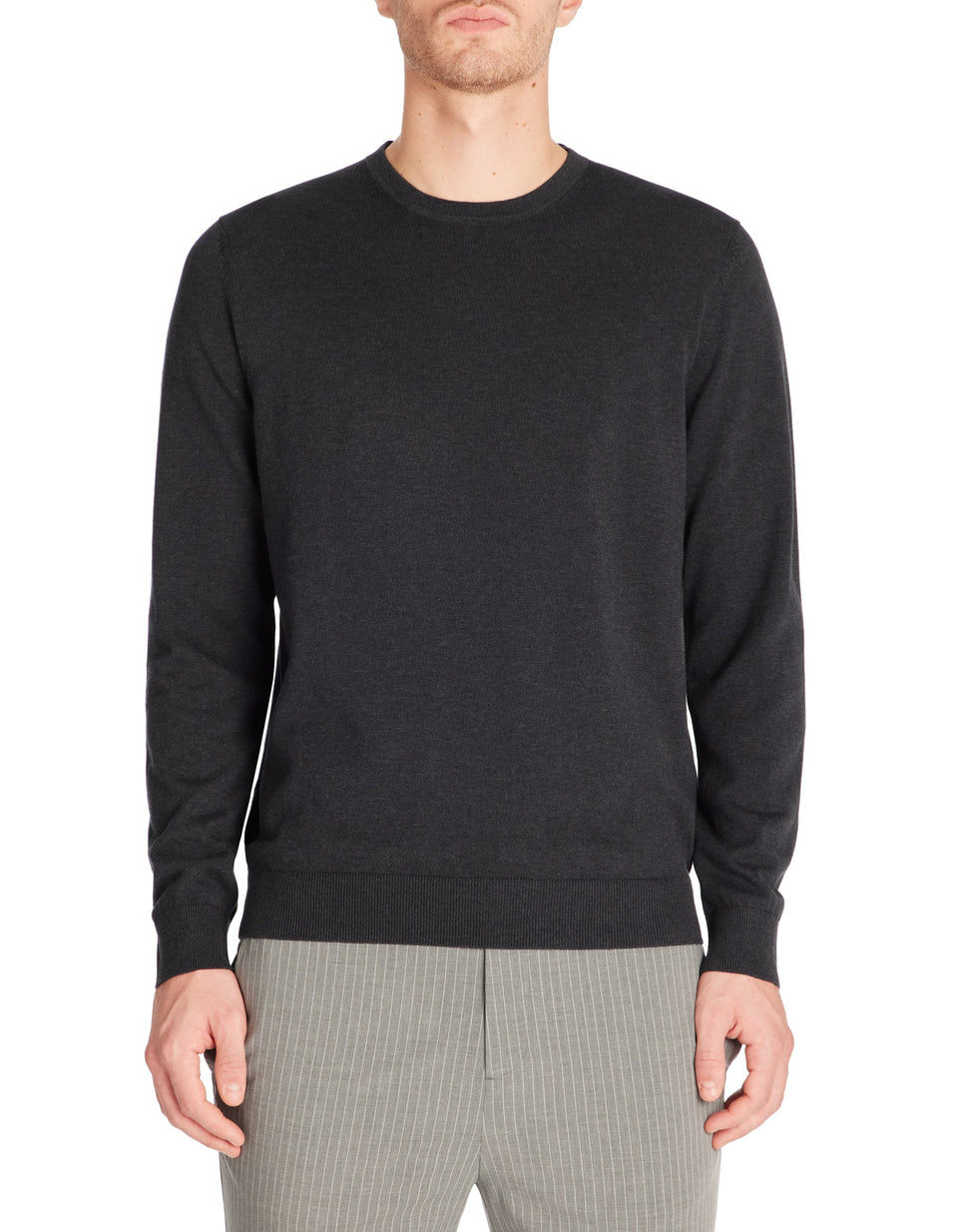 Celio Men's Dark Gray Crew Neck Long Sleeve Sweater|Celio In Lebanon