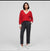 Karl Lagerfeld Paris Women's Hot Pink Contrast Trim V-Neck Sweater