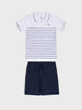 Sinsay Boy's Navy & White Jersey Short Set AYA
