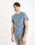 Celio Men's Blue Straight Crew Neck T-Shirt | Celio In Lebanon