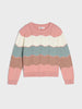 Colorful striped sweater on a light gray background