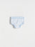 Light blue floral-patterned underwear on a white background