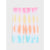 A pair of women's ribbed biker shorts featuring a pastel tie-dye pattern with vertical stripes of pink, yellow, orange, and light blue on a white base, shown flat against a light gray background.