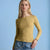 Sinsay Women's Mustard Yellow Long Sleeve Boat Neck Ruched Side Blouse