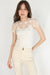 Ultra Flirt Women's Beige Lace Tee & Cami Blouse | Ultra Flirt In Lebanon