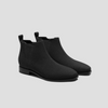 Athlefit Women's Black Square-Toe Slip-On Chelsea Boots
