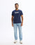 Celio Men's Navy Daron Print 100% Cotton T-shirt | Celio In Lebanon
