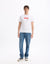 Celio Men's White Dad Print Round Neck Cotton T-Shirt | Celio In Lebanon