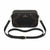 A black and dark brown crossbody camera bag with gold-tone hardware and a matching black strap, displayed on a clean white background. The brand name 'LONDON FOG COLLECTION' is printed in gold on the front.