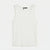 A white ribbed tank top with a wide scoop neckline, displayed flat against a clean white background.
