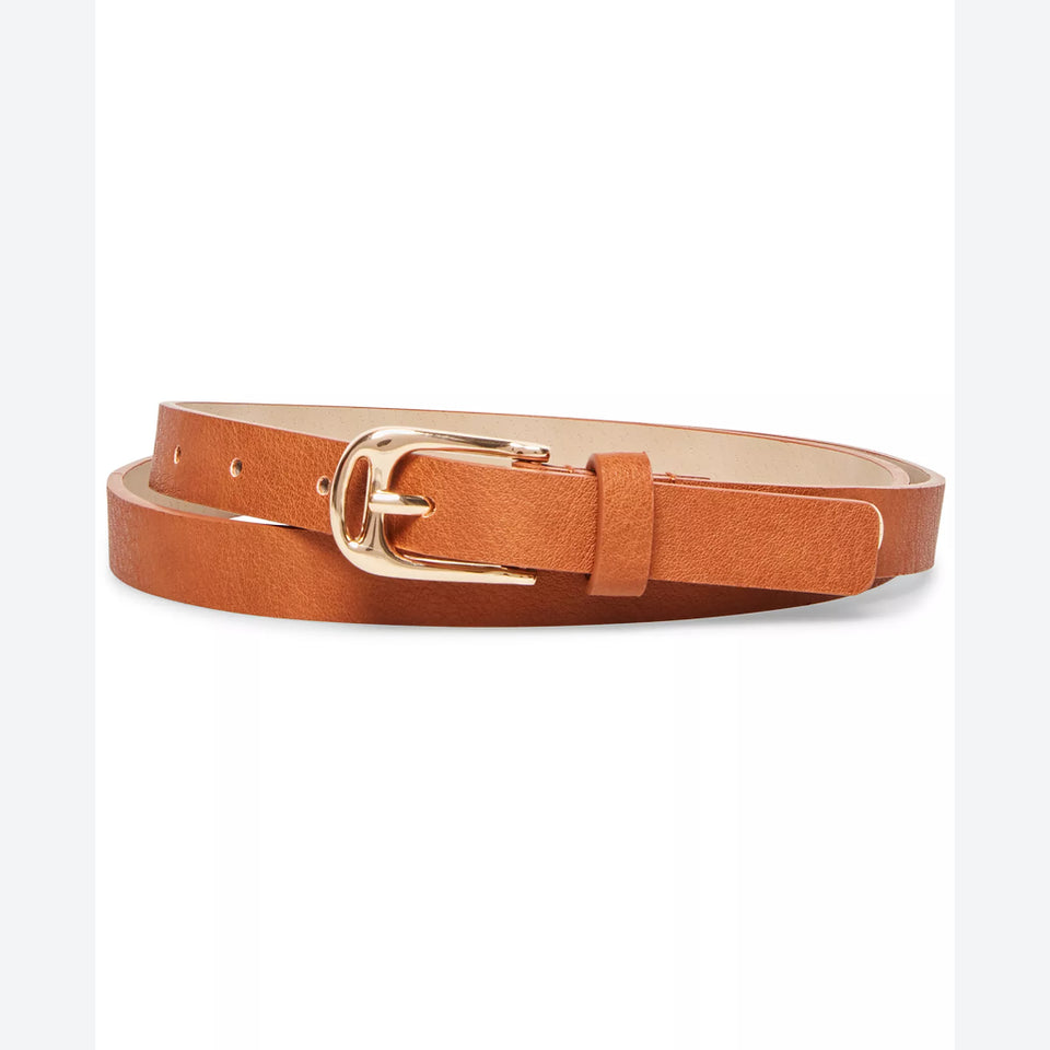 Steve Madden Women's Camel Cognac Faux Leather Belts