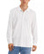 Man wearing a white long-sleeve polo shirt on a white background