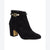 Bella Vita Women's Black Diaz Suede Block Heel Ankle Boots