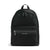 A black Michael Kors backpack with a front zippered pocket and top handle, shown against a plain white background.
