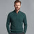 Alfani Men's Teal Green Ribbed Knit Quarter-Zip Sweater