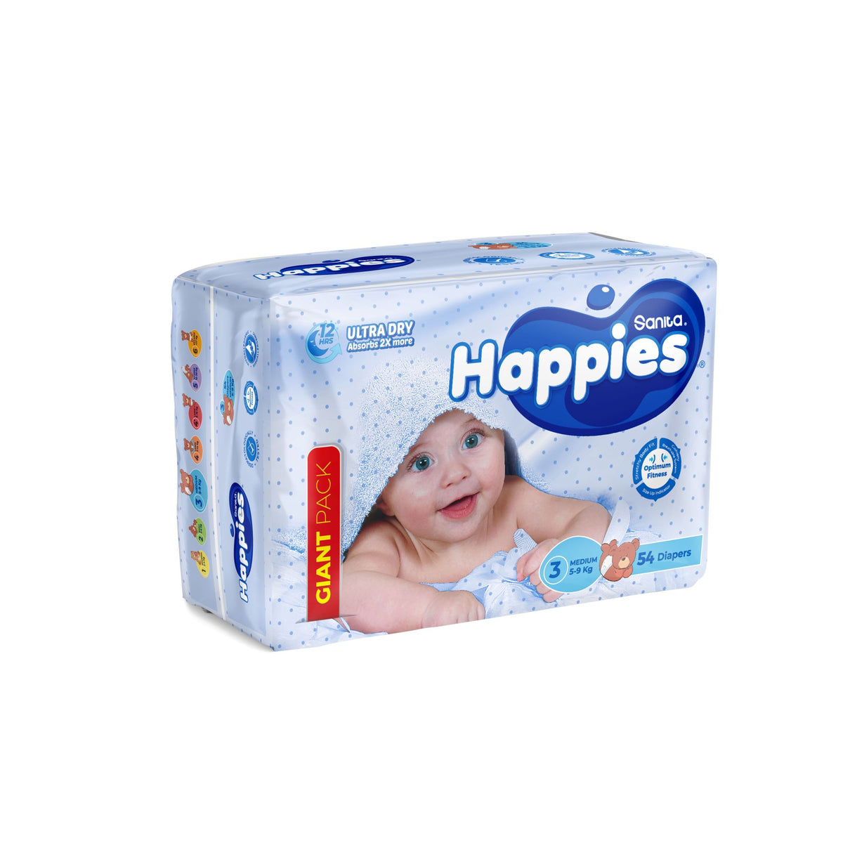 Happies Giant Pack Diapers Size 3 (59kg) 54 Diapers SuperDokan