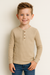 POMPdeLUX Boy's Beige Long Sleeve Blouse | POMPdeLUX in Lebanon