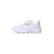 Gray sneaker with neon green accents on a white background