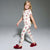 Sinsay Girl's Cream with Red Bow Prints Ribbed Leggings