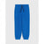 Bright blue sweatpants with an elastic waistband and a black-and-white twisted drawstring, shown flat against a light gray background.