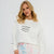 Sinsay Women's White Front Graphic Print Crewneck Sweatshirt