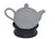 Mg Varticles Black & White Glass Tea Pot With Warmer | Mg Varticles In Lebanon
