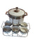Al Sultan White & Silver Soup Pot Set 7pcs With Stand HD28-263 | Al Sultan In Lebanon