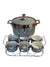 Al Sultan Grey & Silver Soup Pot Set 7pcs With Stand HD28-249 | Al Sultan In Lebanon
