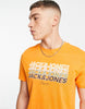 Jack & Jones Men's Orange Printed Logo T-Shirt | Jack & Jones In Lebanon