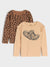 Sinsay Girl's Beige & Brown Animal Print Pack Of 2 Long Sleeve Blouses | Sinsay In Lebanon