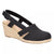 Easy Street Women's Black Stargaze Espadrille Slingback Wedges Sandals