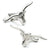 Silver bull head cufflinks on a white background