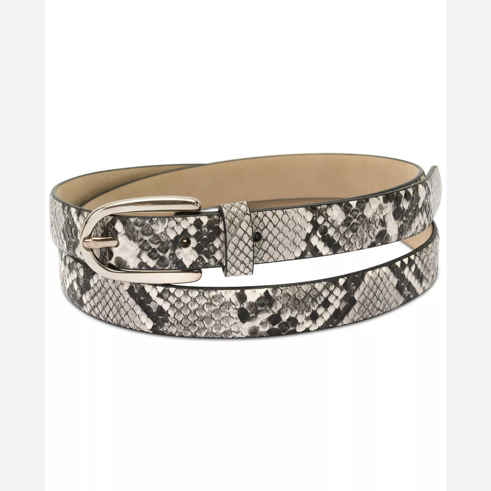 I.N.C. International Concepts Women's White/Black Snake Print Belt