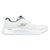 A white Skechers RegWalk running shoe with navy blue accents on the collar, tongue, and logo, shown in a side profile on a white background.