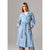 Sinsay Women's Light Blue Double Breasted Front Bottom Classic Trench Coat