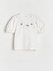 Reserved Girls’ White Puff-Sleeve Embroidered Top | Reserved in Lebanon