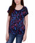 NY Collection Women's Multi Short Sleeve Top with Mesh Sleeve T-Shirt | NY Collection in Lebanon