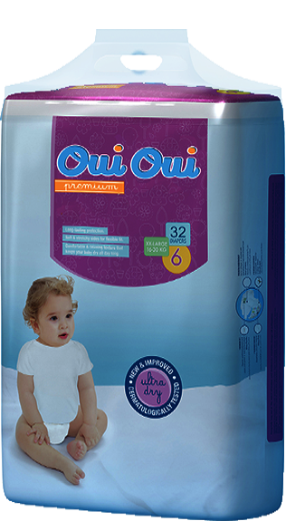 Oui Oui Diapers  Xx-Large Size:6 (16-30KG) *32 Diapers