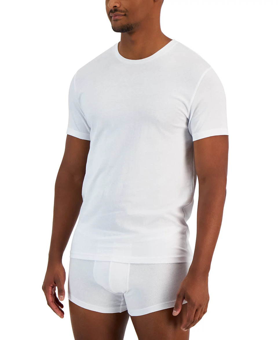 Alfani Men's White 4-Pack Classic-Fit Solid Cotton Undershirts