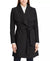 Lauren Ralph Lauren Women's Black Crepe Belted Wrap Coat | Lauren Ralph Lauren In Lebanon