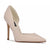 A single light beige pointed-toe pump with a slim high heel, shown from a side profile on a clean white background. The brand name 'Niki' is visible on the black insole label.