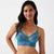 B.tempt'd Women's Blue Mech & Lace V-Neck Bra